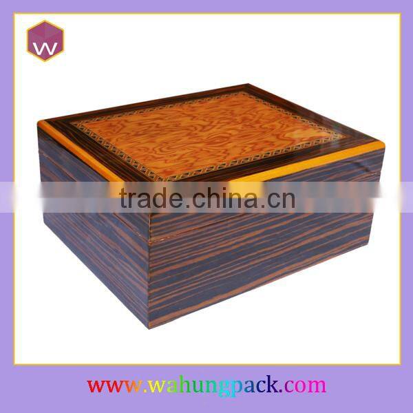 Wood venner design cigar humidor wooden box