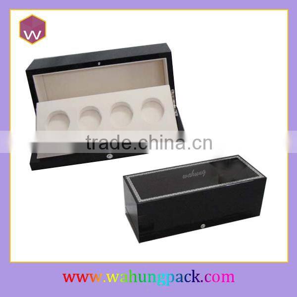 Black perfume packing wood box for perfume bottles (WH-0540)