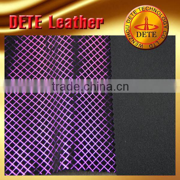 honeycomb pattern pu synthetic leather for raw shoe material synthetic leather from WenZhou