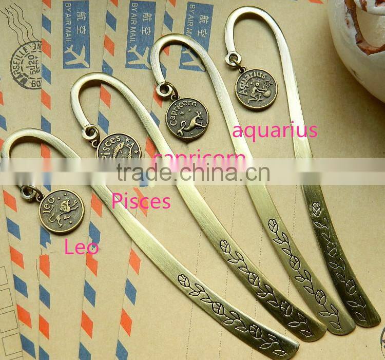 Bright 3D nickel plated cute cartoon bookmarks decoration for readers