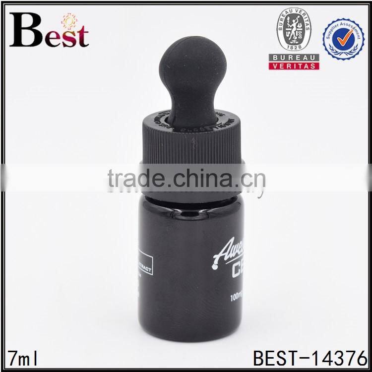 7ml high quality special white glass round serum dropper bottle childproof top