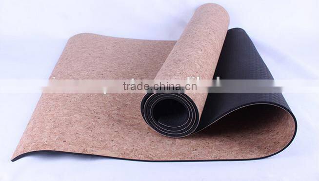 New design hot selling CORK TPE yoga mat customized