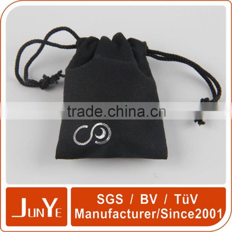 customized hot stamping logo leather drawstring bag