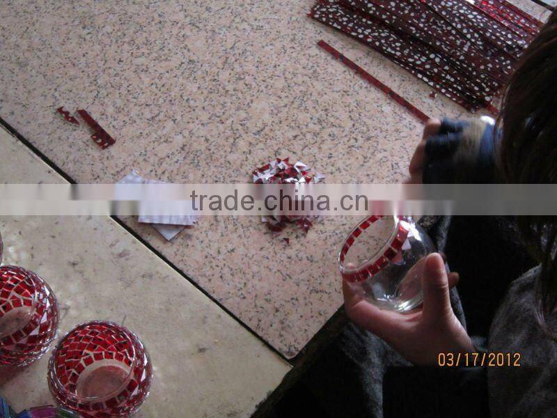 glass mosaic solar lampshade with lid