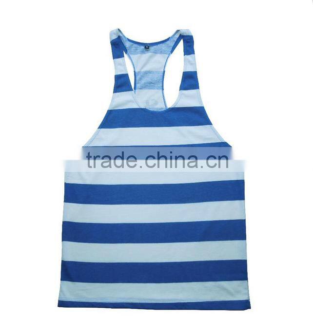 Wholesale Mens Stripe Gym Fitness Tank Top