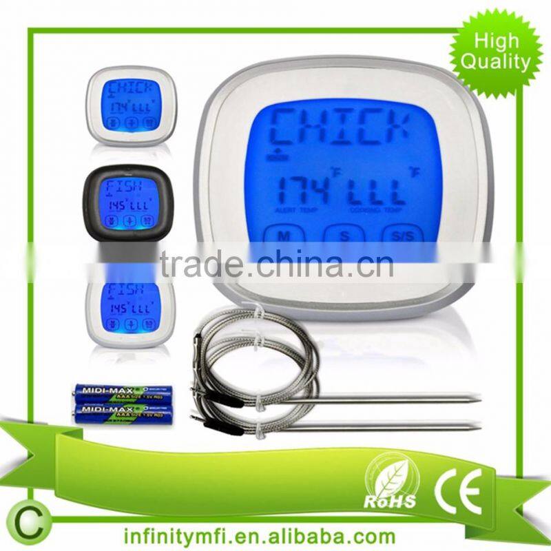 Hot Grill Digital Long Range Meat Thermometer And Timer With Probe