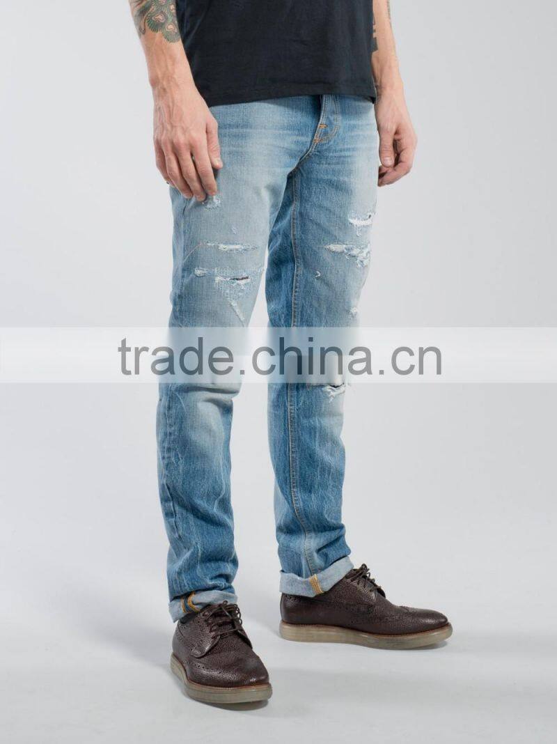 cotton fabric mens skinny denim jeans JX017