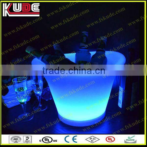 Multi-color led lighted plastic champagne wine ice cooler bucket