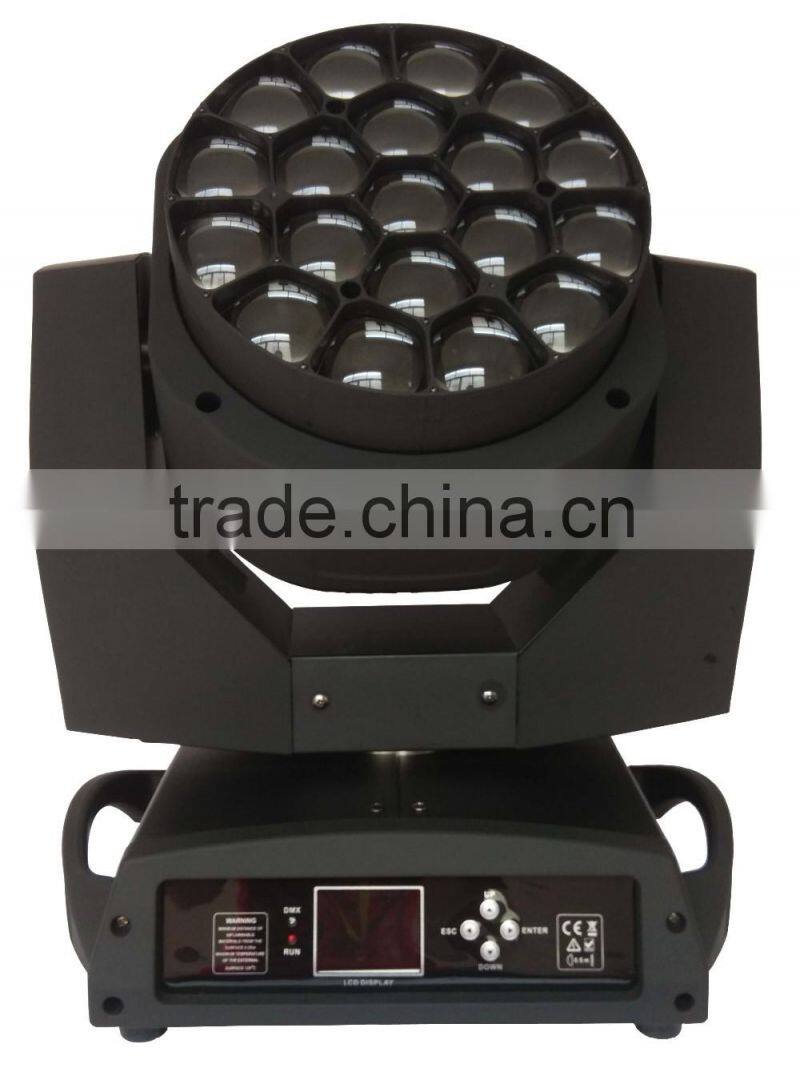 19x15W Bee Eye RGBW 4in1 LED Rotating Beam Zoom DMX Moving Head stage show light