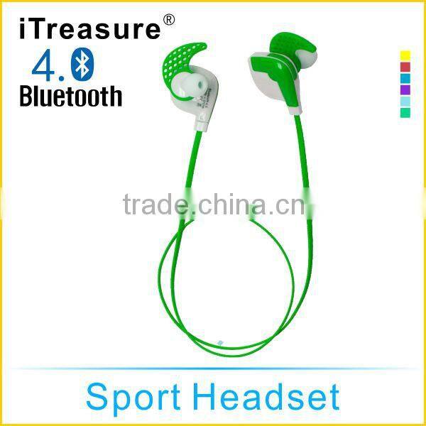 iTreasure Bluetooth Headset HIFI Sport Stereo Earphones with Mic Headphone Multi-point Handsfree for iPhone,Samsung ,LG HTC New