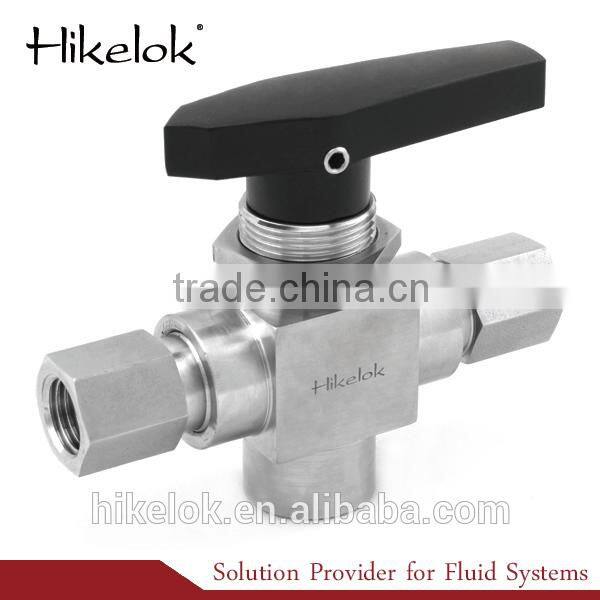Stainless Steel Tubing Connector Ball Valve 3 Way Ball Valve 1/4'' Gas Ball Valve