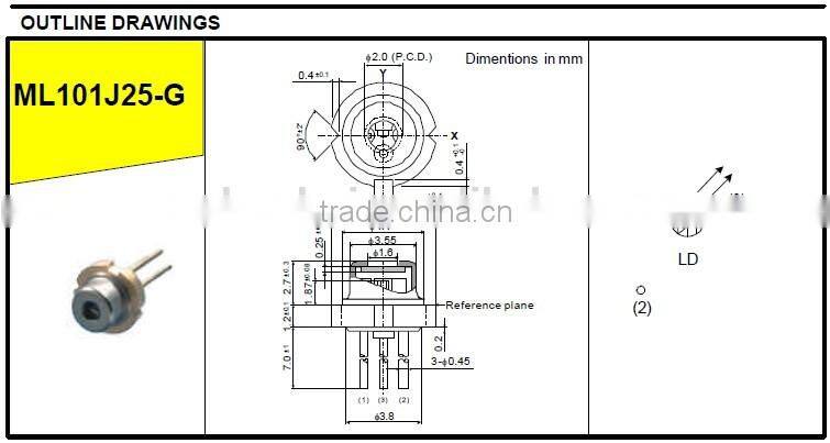 cheap price medical instrument diode TO18/5.6mm 658nm 100mw red laser diode