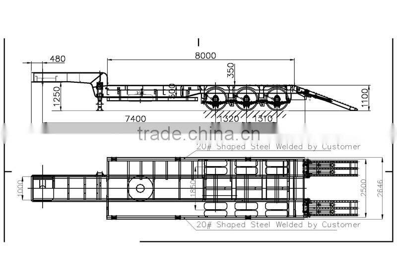 3 Axle Low-Bed Semi-Trailer for Sale
