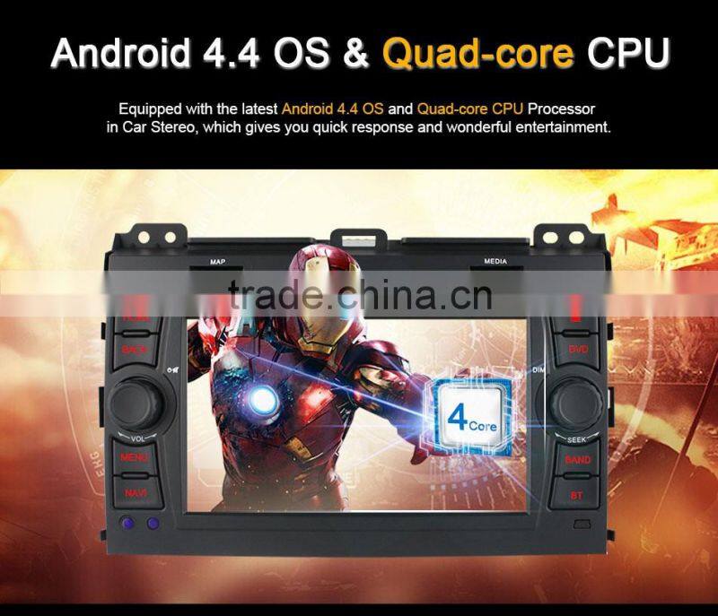 7 Inch android 4.4 quad core Car GPS for TOYOTA PRADO 2002 2003 2004 with Russia Menu support TPMS