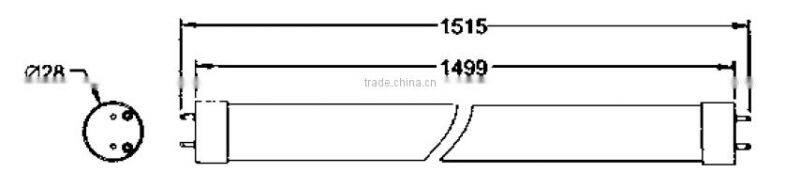 China LED Tube Supplier 1500mm 24W LED T8 With G13 Base