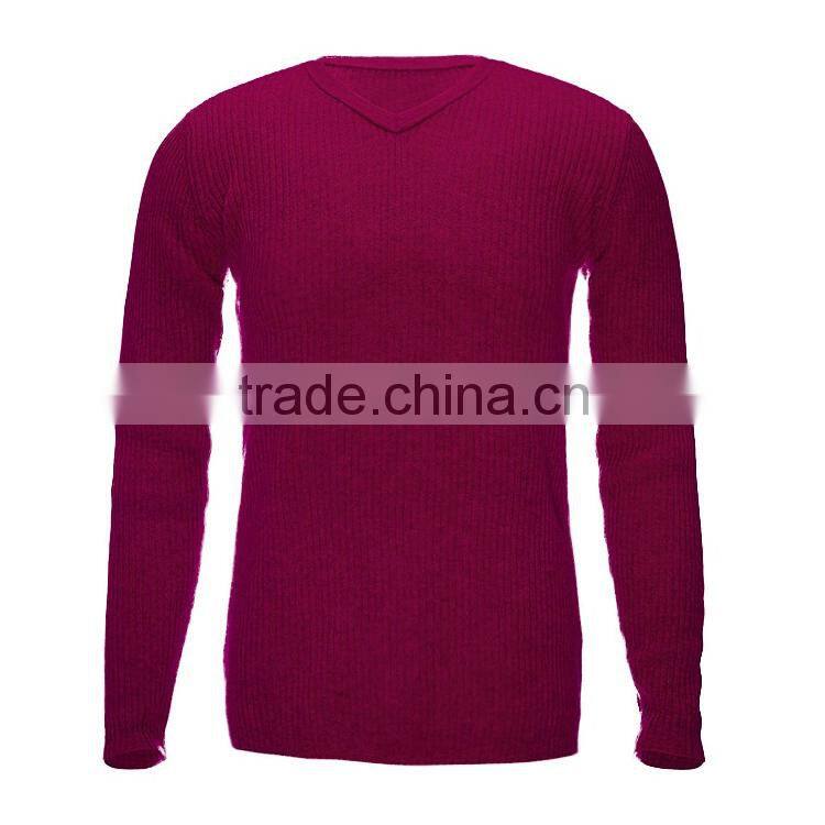 Fashion plain knit 100%cashmere Pullover sweater for men