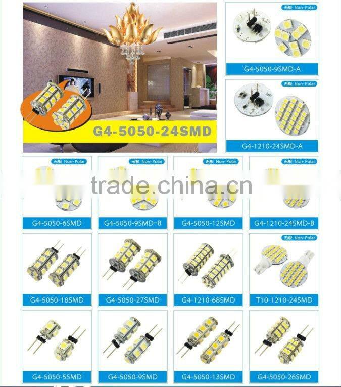 2014 whole sale Mix style mix color Interior lamp g4 led lighting smd 3528/5050 Home RV Marine Boat Led Lamps