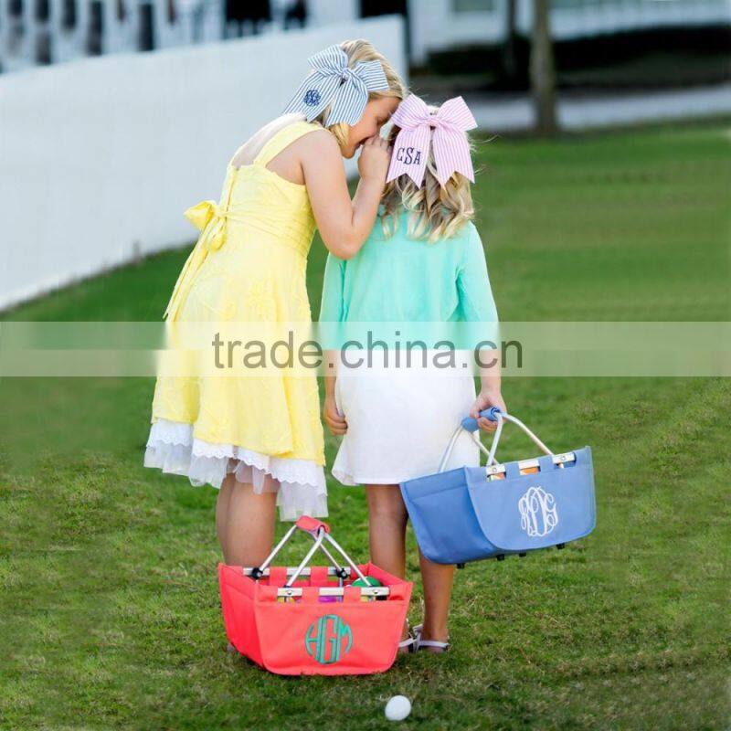 Wholesale Boutique Easter Basket Monogrammable Mini Canvas Market Tote