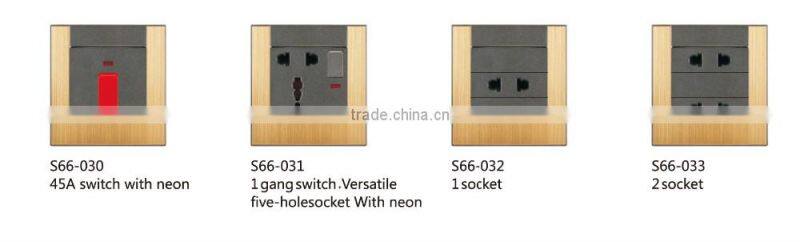 1 socket types of electrical switches with neon