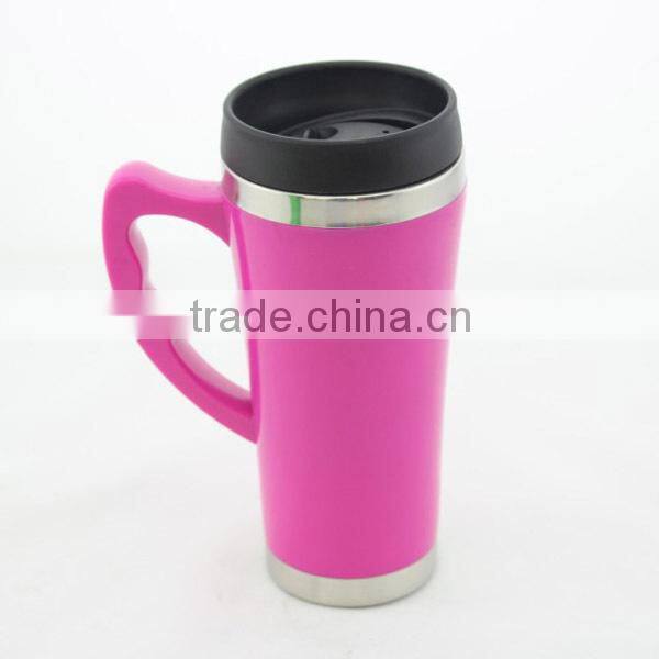16oz Customized color Acrylic plastic outer stainless steel Vase travel mug