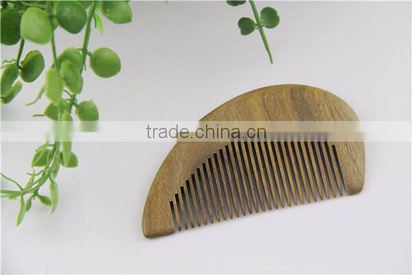 Round shape wooden beard hair comb