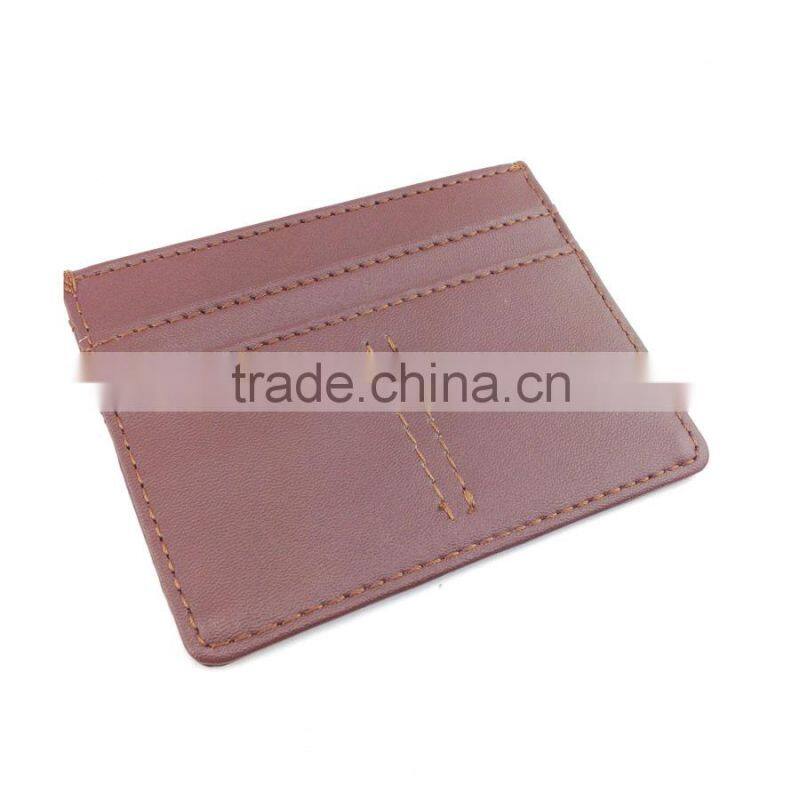Slim leather PU PVC gift name business card holder