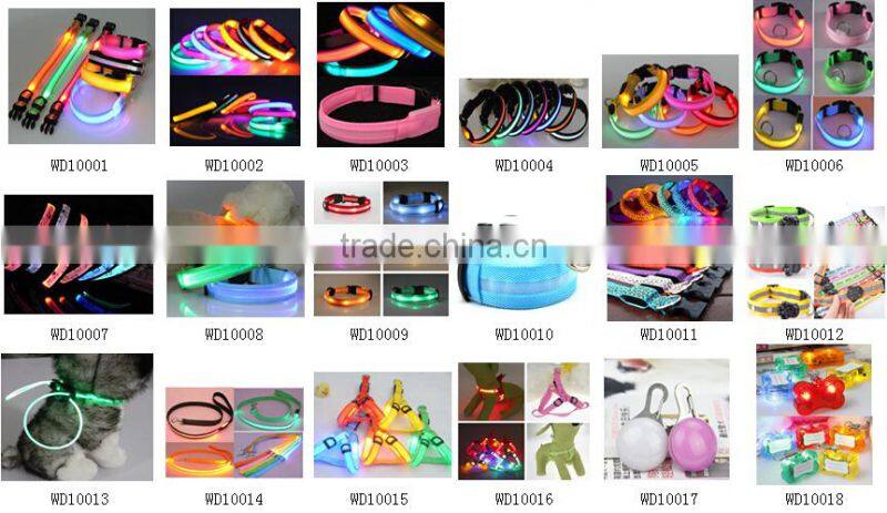 New products 2015 innovative product customized led dog collar and leash sample free