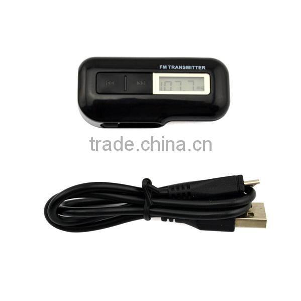 Compact folding design 3.5mm fm transmitter for car audio