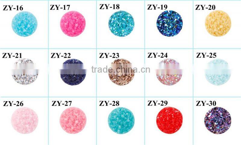 Druzy /Drusy Resin Dome Seals Cabochon Round Rose red12mm