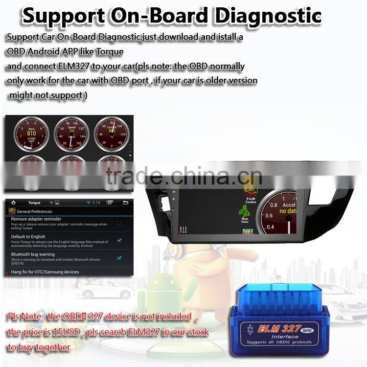10.2 inch Android 4.4.4 Stereo for Corolla 2014 GPS 1024*600 1.6G CPU Radio headunit free map GPS navi browser navi