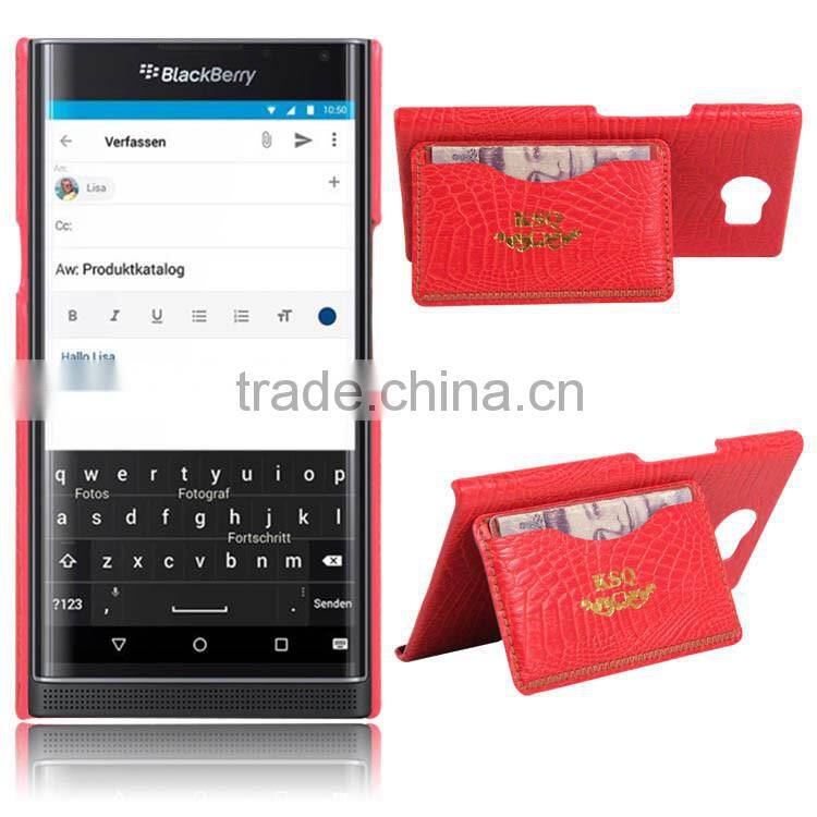 Wholesale Croco PU Leather Housing Case for Blackberry Priv White Cell Phone Casing