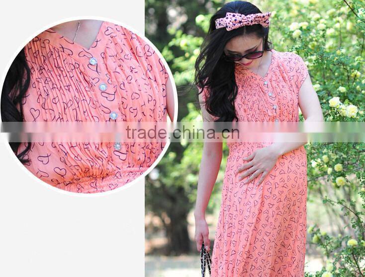 Summer sweat floral maternity dress, pregnant women dress, maternity clothes