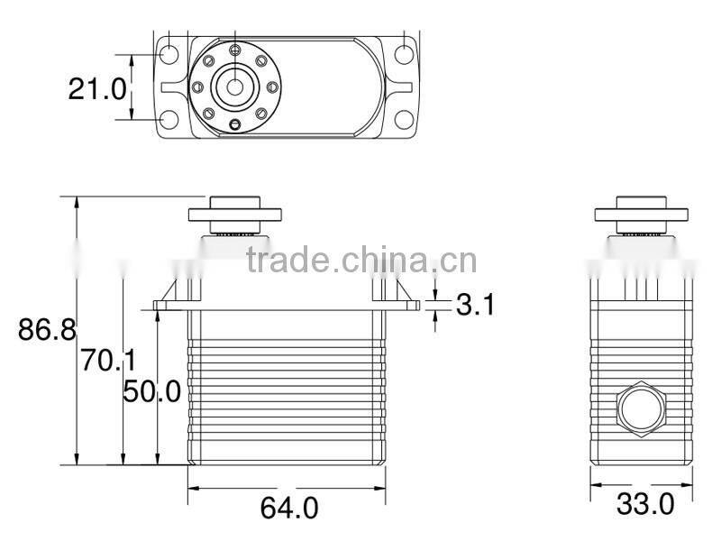HB200T 205kg.cm Industrial Standard High Torque Brushless Motors CNC Aluminium Alloy Robot Servo