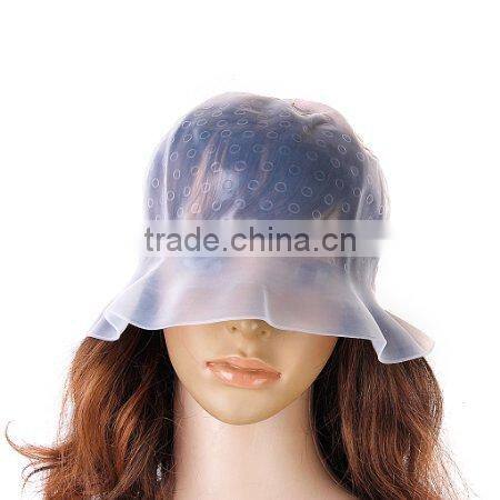 Pro Salon Silicon Reusable Hair Colouring Hairdressing Highlighting Dye Frosting Cap & Free Hook Random Color
