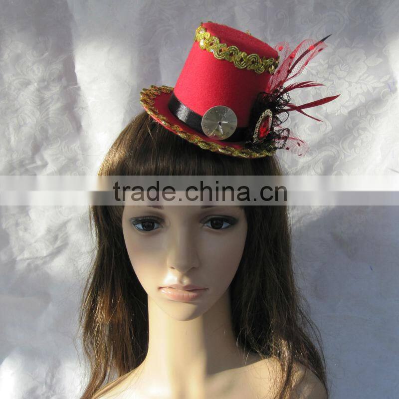 MYLOVE girls' flat black felt top hat MLGM008