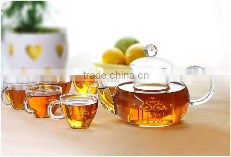 Glass Teapot Cup Set With Gift Box Packaging