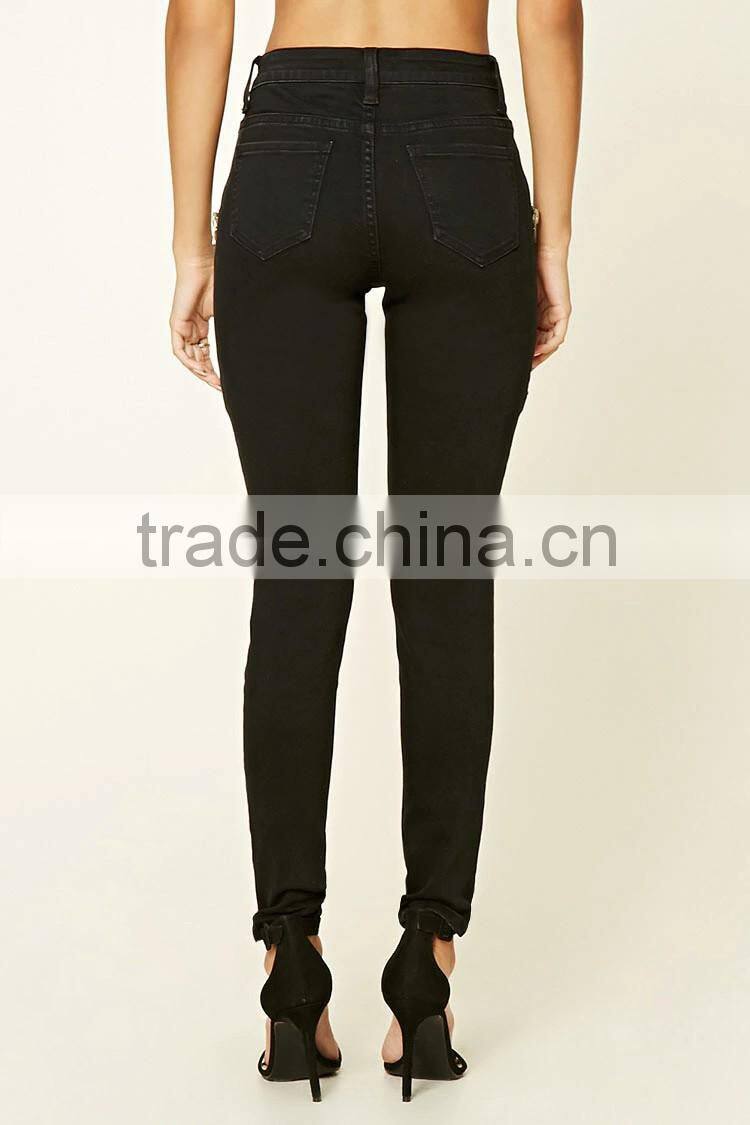 Distressed Skinny Bulk Wholesale Jeans Zip Jeans