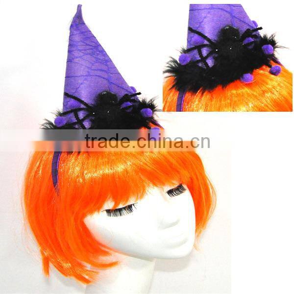 PURPLE WITCH HAT HEADBAND AS HAIR DECOR FOR CARNIVAL PARTY EVENT