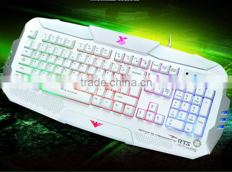 cool 3 colors led light gaming computer keyboard in shenzhen