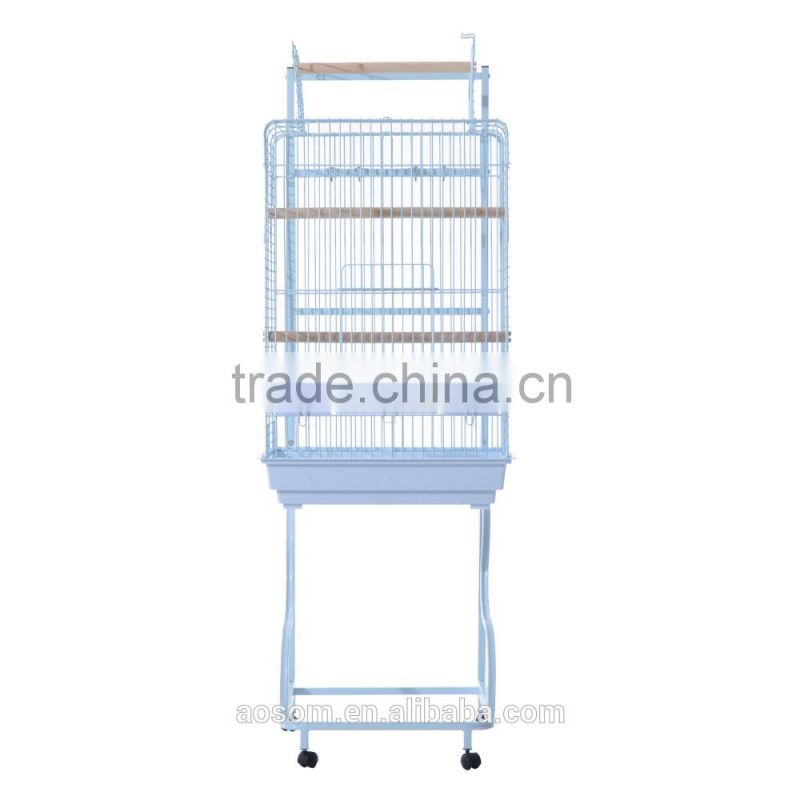 Pawhut 58" White Garden Decor Metal Bird Cage