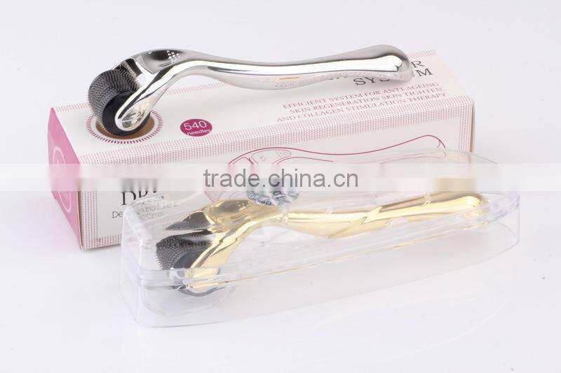 NL-DRS540 Favorable price cosmetic product Silvery& golden 540 ZGTS Titanium Derma roller skin roller for acne,scar removal