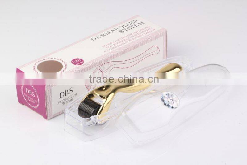 Derma Rolling System 540 Golden Handle Microneedle Skin Roller Supplier