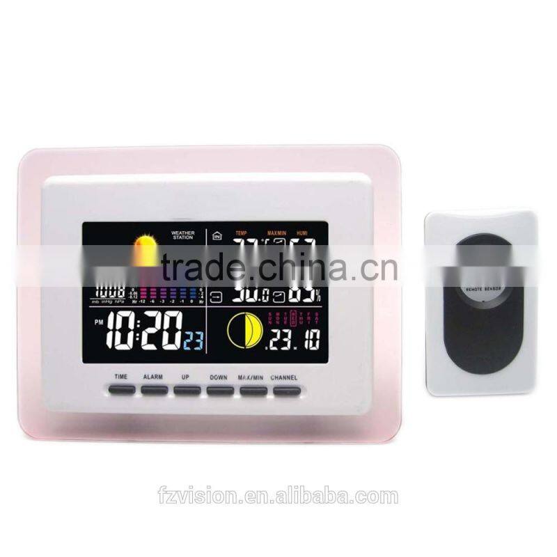 Digital wireless weather station /weather station clock with blue backlight/ automatic weather station