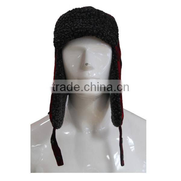 High Quality Berber Fleece Fabric Hat ,Winter Fur Hat ,Earflap Hat Manufacturer