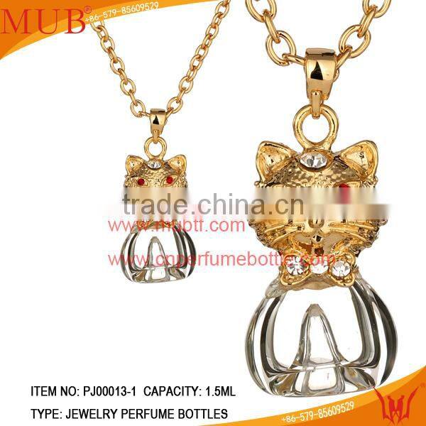 CAT shape Jewelry Pendant Glass Perfume bottle jewelry