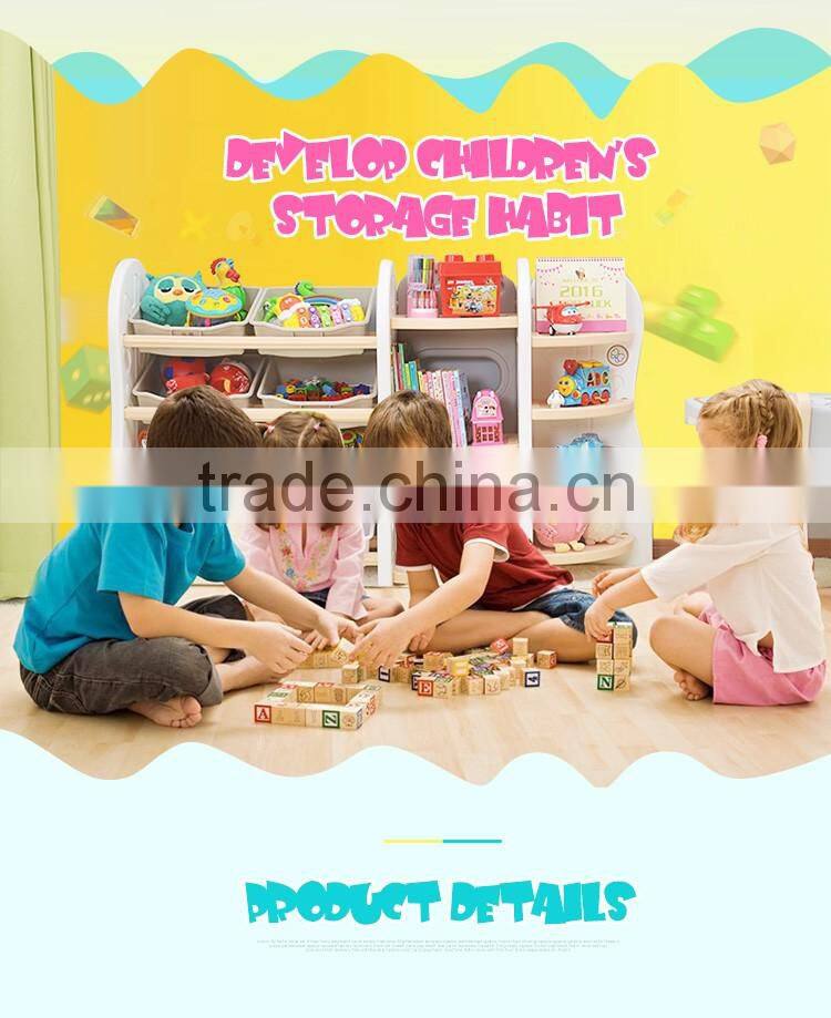 Children's bookcase kids plastic toy storage shelf