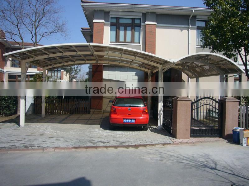 High ranking rust-proof aluminum frame polycarbonate covering carport canopy