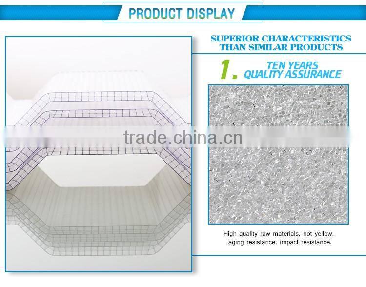 High Strength Polycarbonate UV coating pc corrugated transparent roofing sheet