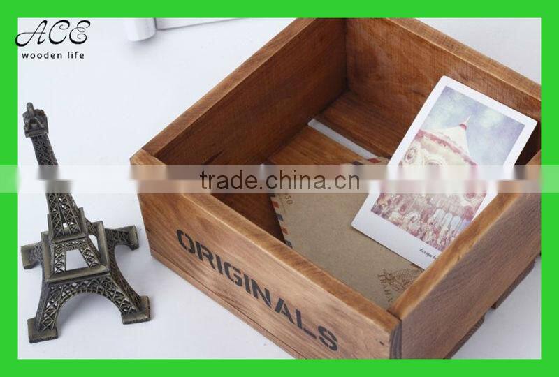 Vintage wooden box Small wood storage box