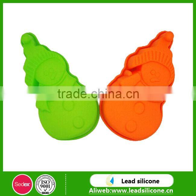 Food-grade Colorful Snowman Shape silicone cake mold/silicone chocolate mold